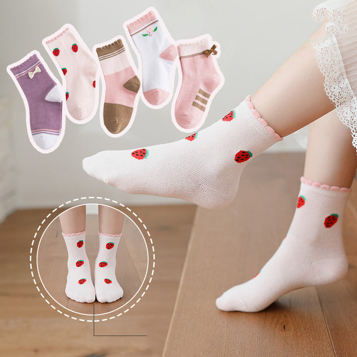 New products children's socks combed cotton bow