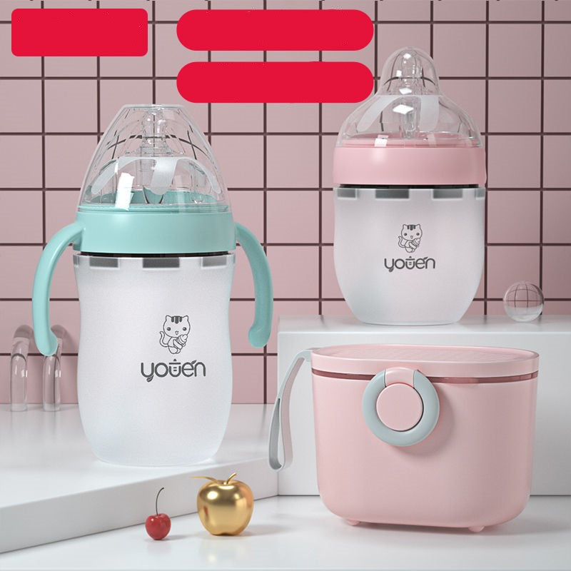Silicone Baby Bottle – Anti-Drop with Straw