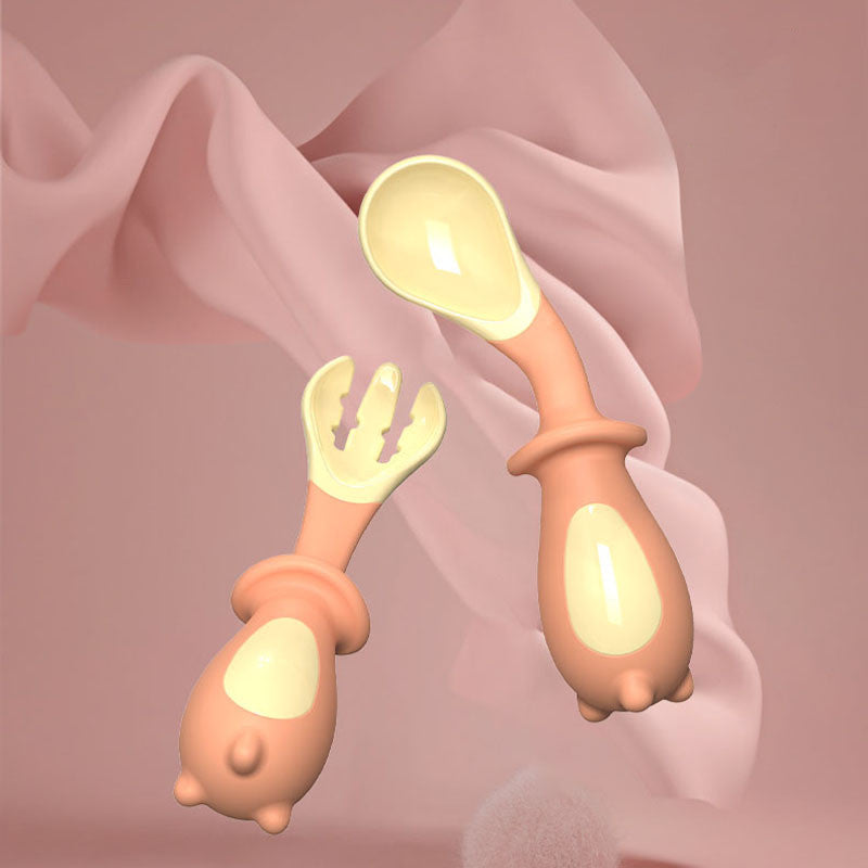 Baby Training Fork Spoon Tableware Set