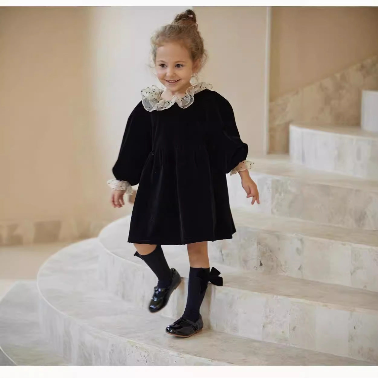 Baby Vintage Velvet Long Sleeves Dress
