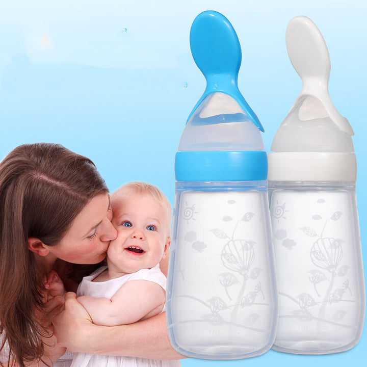 Silicone Baby Squeeze Bottle – Flat Bottom