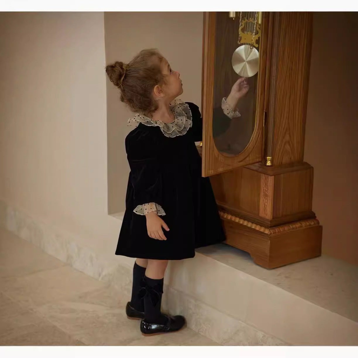 Baby Vintage Velvet Long Sleeves Dress