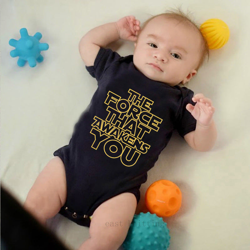 Printed Short-sleeved Baby Romper