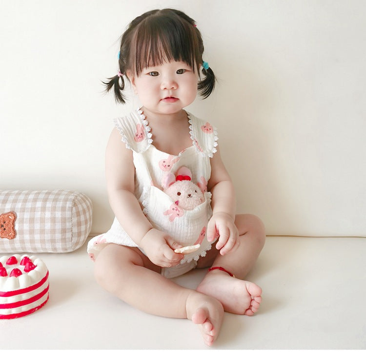 Cute Baby Gauze Triangle Rompers