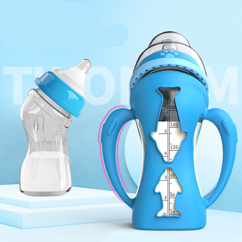 Glass Baby Straw Bottle – Drop-Resistant