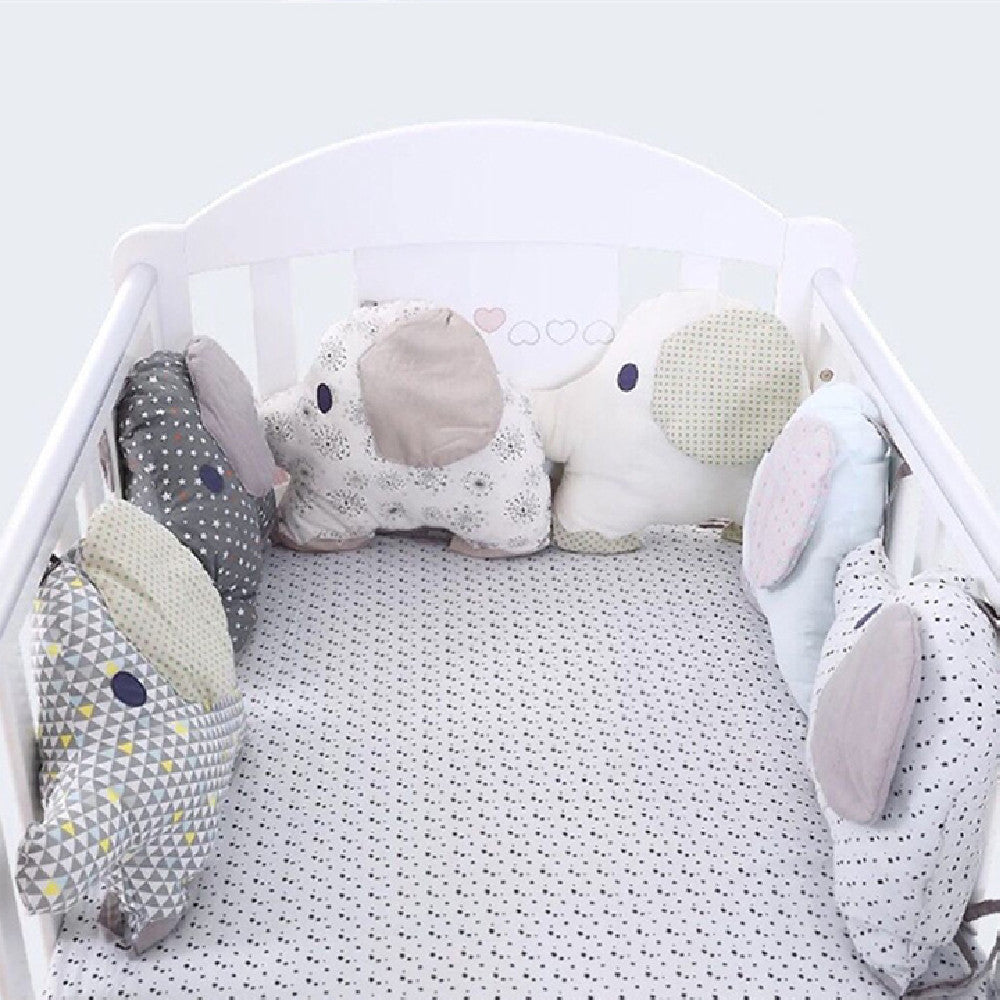 Baby Cotton Embroidered Printed Elephant Crib