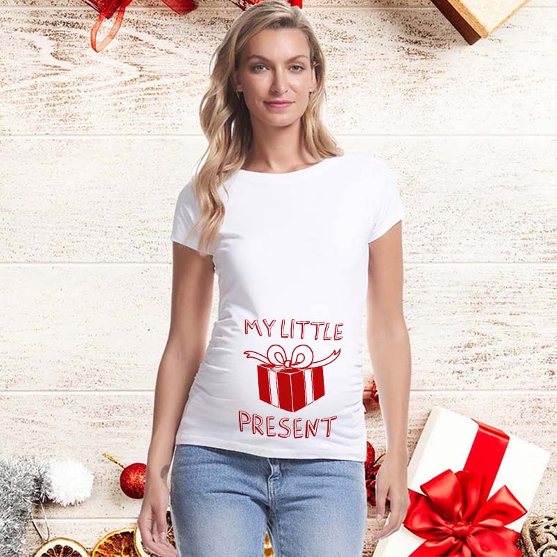 Christmas short sleeve maternity dress