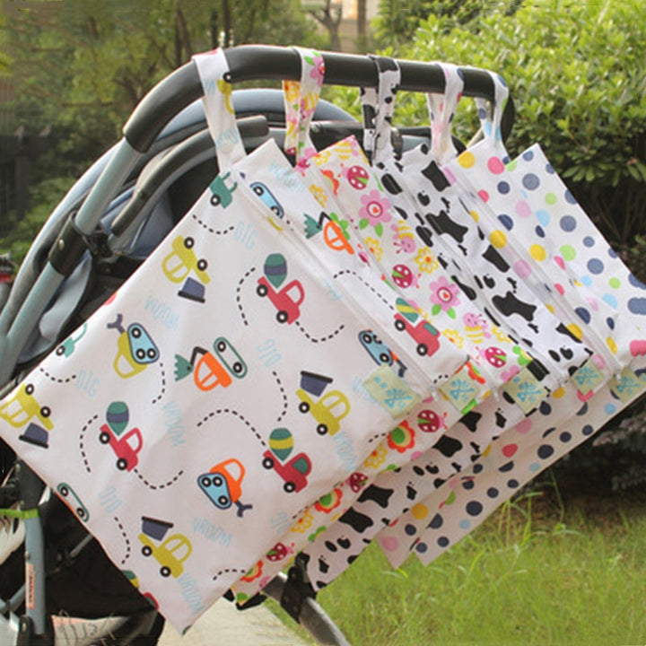 Single-layer zipper baby out waterproof diaper bag