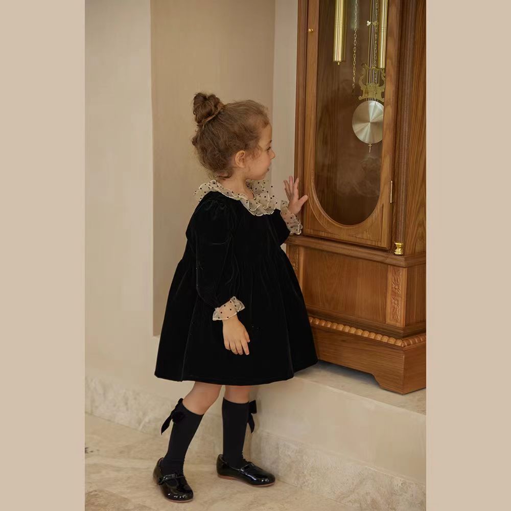 Baby Vintage Velvet Long Sleeves Dress