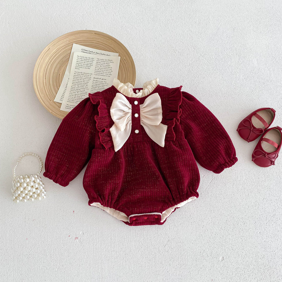 Fleece-lined Baby Girl Rompers