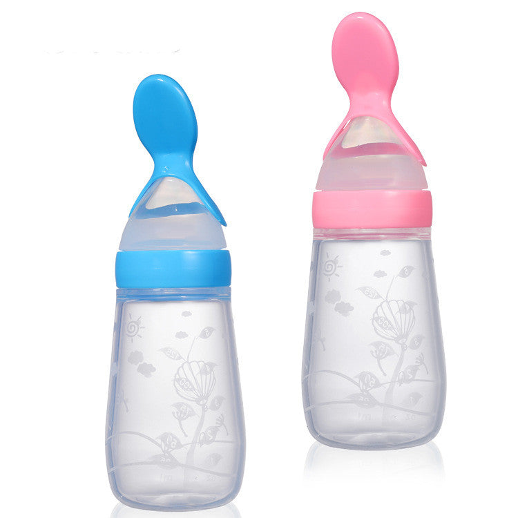 Silicone Baby Squeeze Bottle – Flat Bottom