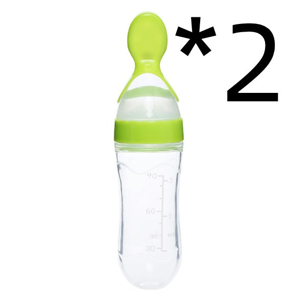 Baby Bottle Feeder With Spoon On Top